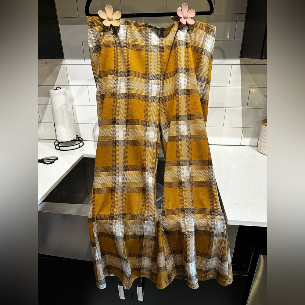 Forever 21, flare, cotton, plaid pants